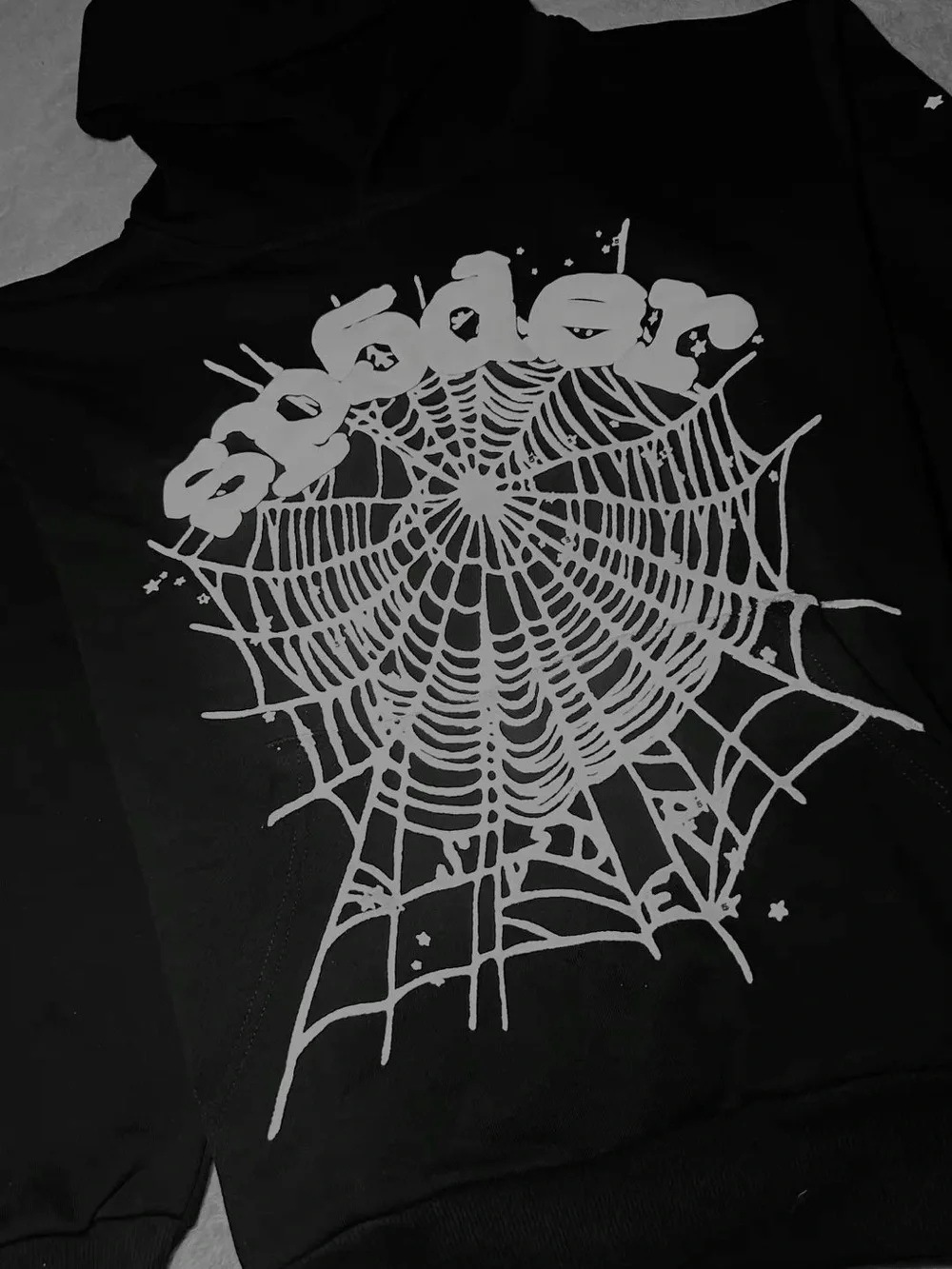 Black Kids' Spider Web Graphic Hoodie